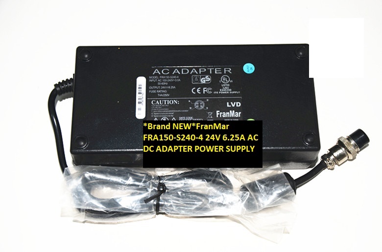 *Brand NEW*FranMar 24V 6.25A AC DC ADAPTER FRA150-S240-4 POWER SUPPLY